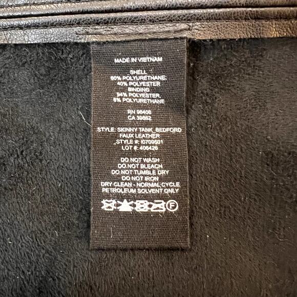 THEORY Bedford Skinny Tank Top in Faux Leather Color Black Size Large - Picture 9 of 9